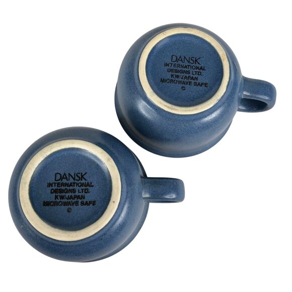 2 Dansk Mesa Sky Blue Cups and Saucers Japan Stoneware Pottery Set - Picture 7 of 10